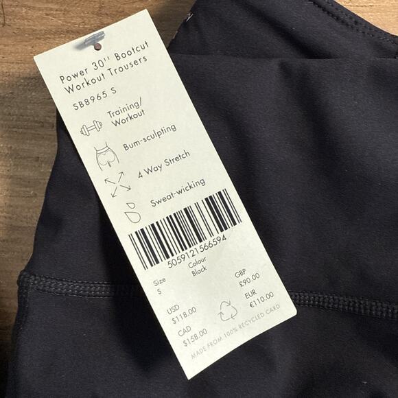 Sweaty Betty Power 30" Bootcut workout trousers leggings black pants new Small - Picture 3 of 5